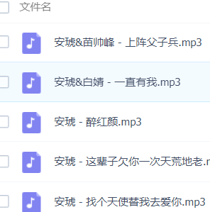 「安琥」歌曲大全-音乐合集百度网盘资源
